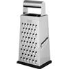 Lurch Grattugia quadrata con superficie grattugiata a corona, superficie di grattugia grande e fine, pialla a 2 vie e base antiscivolo in acciaio inox, colore: argento