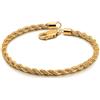 Dankadi - Braccialetto a Corda Fino 3MM in Argento 925, Catenina Jonc Sottile 16CM-23CM (6.3-9) Intrecciata a Maglia Avvolgente Placcata Oro, Design Italiano, Gioielli per Regalo, Festa