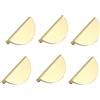 LATRAT 6 Pezzi Maniglie per Mobili Dorate a Mezzaluna, Maniglie Dorate per Armadi da Cucina in Alluminio Moderne per Cucina Abitabile, Mobili per Ufficio, Comodini, Cassettiere, Armadi