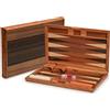 Yellow Mountain Imports, Set Backgammon Intarsiato in Legno, Pasadena - con Pedine in Acrilico e Tazze per Dadi in Legno, Tabellone 38,5 centimetri
