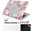 TeDaWen Compatibile MacBook Air 13.6 pollici Custodia 2022-2025 Modello di rilascio: A3240 M4 A3113 M3 A2681 M2, custodia rigida per laptop con motivo stampato per MacBook Air 13.6, Rose Flower A4