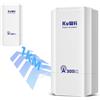 KuWFi Accesso Point Esterno, KuWFi 2.4G Ponte wireless 300Mbps,8dBi antenna wifi esterno CPE con display a LED per configurare il WDS PT/PTMP,1KM long range Point to Point WiFi per Starlink Router/Camera