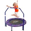 NUKied Trampolino Elastico per Bambini con Corrimano Regolabile e Copertura Imbottita di Sicurezza Mini Pieghevole Elastico Tappeto |Mini Trampolino 36 '' per Esterno/Interno