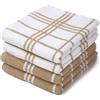 Encasa XO Strofinacci Cucina Cotone, Canovacci 60x40 cm | Spugna beige, Spugna Assorbente | Asciugatura Rapida | Lavabile in Lavatrice | Resistente | Asciugapiatti