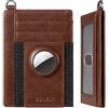VULKIT Portafoglio Sottile AirTag con Supporto AirTag, Porta Carte Portafoglio con Blocco RFID in Pelle Portafoglio Smart Airtag Minimalista con Portachiavi