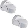 Oktaplex motion Oktaplex Bea set di 2 rilevatore di movimento da esterno 230V IP65 orientabile 180° e 360° sensore di movimento 12m portata 230V bianco sensore infrarosso da superficie