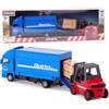 Toyland® 15cm (6) Set di veicoli Load & Go - Camion merci MAN con carrello elevatore e pallet - Giocattolo camion da trasporto - Scala 1:48 con costruzione in metallo e plastica - Età 3+ (Blu)