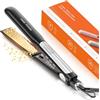 Faszin Piastra Capelli Professionale 2-In-1, Piastre Ioniche di Titanio, Riscaldamento In Soli 20 Secondi, Display LCD Chiaro, Ideale Per Capelli Lisci, Ricci e Mossi