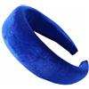 SHTGOI Cerchietto per capelli in tessuto di velluto, spugna spessa, stile retrò, imbottito, morbido, antiscivolo, per attività all'aperto, elegante, per donne e donne, blu zaffiro
