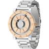 EUTOUR Orologio Uomo Magnetico Moda Semplice Nessun Vetro Cuscinetto a Sfera Quarzo Orologi da Polso da Uomo Oro e Argento con Cinturino in Acciaio Inossidabile Argento