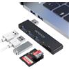 MOGOOD USB HUB 5 IN 1 Stazione di docking Adapte USB multiport con 1 × USB 3.0, 2 × USB 2.0, lettore di schede SD/TF, per laptop, tastiera, mouse, MacBook Air,Mac Pro,IMAC,Surface Pro,Flash Drive