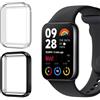 ToVioc Cover Compatibile con Xiaomi Smart Band 8 Pro Custodia Full Protezione, [2 Pezzi] [Anti-Graffio] Shell con Pellicola Protettiva per Xiaomi Redmi Watch 4 - Nero & Trasparente