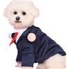 shengyi Vestiti per cani di piccola taglia - Resistente abito da smoking per feste di nozze con camicia con papillon rosso | Abito da sposa per cani barboncino
