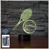 Comiwe Tennis (B) Luce Notturna di Illusione 3D,16 Colori Controllo Touch e Telecomando,Lampada da Comodino Tavolo LED per Decorazioni la Casa,Regalo Creativo per Ragazze,Ragazzi,Bambini Famiglia