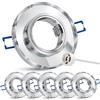 SSC-LUXon 6 faretti da incasso in vetro, rotondi, a specchio, con attacco per GU10, modulo - da incasso, dimensioni foro 60 - 70 mm