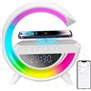 Kihhvlo Luci Notturne Altoparlanti Bluetooth, Lampada da Comodino con Caricabatterie Wireless 15w, Lampada da Tavolo a Led Dimmerabile, per la camera da letto/campeggio/soggiorno (Ovale)