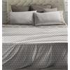 Laura Biagiotti - Completo letto Lenzuola Matrimoniale Maxi in Cotone, Lenzuola Matrimoniali Due Piazze Con Sotto e Federe Sibilla Tortora