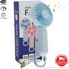 Boooh.it VENTILATORE TASCABILE COLOR AZZURRO CON 3 VELOCITA' : ACCENSIONE TOUCH E RICARICABILE USB | IDEA REGALO