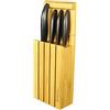 Kyocera Set coltelli in Ceramica Lama spelucchino 7,5 cm, Lama Multiuso 11 cm, Lama Universale 13 cm, Lama Santoku 14 cm e Ceppo in bambù per 4 coltelli