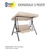 SUNNY STAR DONDOLO 3 POSTI 170x113x154 CENTIMETRI ACCIAIO BEIGE