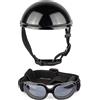 Taicols Casco per animali domestici, antivento, Occhiali anti UV per cani con per cani di taglia piccola/media (nero)
