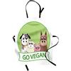 ABAKUHAUS Vegano Grembiule, Go Vegan Slogan Animali, Comodo per la Cucina Unisex con Collo Regolabile per Cucinare Cuocere Arrostire e Giardinaggio, Verde Marrone
