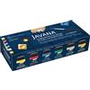 KREUL 92400 - Vernice per tessuti Javana per tessuti chiari e scuri, set di colori base, colore brillante con effetto metallico, carattere pastoso, 6 x 20 ml di vernice e un pennello