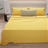PETTI Artigiani Italiani - Set Lenzuola Cotone Singolo 3 Pezzi, Completo Letto con Lenzuolo Sopra, Lenzuolo Sotto con Angoli Elasticizzati e 1 Federa Lenzuola Giallo