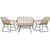 DKD Home Decor Divano da Giardino DKD Home Decor Marrone Metallo Poliestere rattan sintetico (