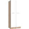 CAPALDO Armadio Guardaroba Con Barra Appendiabiti E Ripiano 71x52x181 Rovere E Bianco