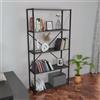 LBSIGN Libreria 5 Ripiani Stile Industrial 88x34x180 Jacob Antracite