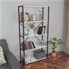 LBSIGN Libreria 5 Ripiani Stile Industrial 88x34x180 Jacob Bianco