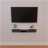 LBSIGN Mobile TV Sospeso 120x20x18 cm 2 Ante E Vano A Giorno Omega Bianco E Antracite