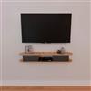 LBSIGN Mobile TV Sospeso 120x20x18 cm 2 Ante E Vano A Giorno Omega Rovere E Antracite