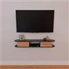 LBSIGN Mobile TV Sospeso 120x20x18 cm 2 Ante E Vano A Giorno Omega Antracite E Rovere
