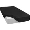 Mixibaby Lenzuolo con angoli elasticizzati in jersey, 100% cotone, 28 colori, dimensioni: 160 x 200 cm, colore: nero