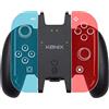 Konix Supporto Mythics Play and Charge Charger Grip per controller Joy-Con Nintendo Switch, nero