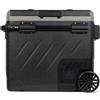 Steamy-E Dual Zone 61 Roller, Frigorifero Elettrico a Compressore con Ruote, 12/24V DC e 100-240V AC, per Congelare e Raffreddare da -20℃ a +20℃, Ideale per il Campeggio, 58 Litri, Nero