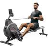 Dripex - Vogatore magnetico per uso domestico, per casa, palestra e allenamento cardio con guida a scorrimento in alluminio, 16 livelli di resistenza regolabili monitor LCD (Nero)