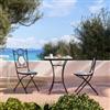 DEGHI Set bistrot con 2 sedie e tavolo 60x60 cm con top decoro in mosaico - Otranto