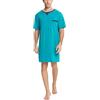 Yukiuiny Maglie Pigiama Uomo Abbigliamento da Notte Camicie Lunghe per Dormire/Maniche Corte-2-blu/4XL