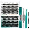 GEMERRY Ciglia Finte Ciuffetti Kit 40D/50D Ciuffi a Ciglia 0.07mm D Curl 10-18mm con Bond and Seal Pinzette er Uso Personale a Casa Ciglia a Grappolo Extension Ciglia Kit(40+50D-0.07D-10-18mm-Set)