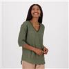 Caterina Lancini Blusa in ramié e cotone con pizzo allo scollo