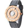 EUTOUR Orologio Uomo Magnetico Moda Semplice Nessun Vetro Cuscinetto a Sfera Quarzo Orologi da Polso da Uomo Oro e Argento con Cinturino in Resina Grigia