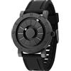 EUTOUR Orologio Uomo Magnetico Moda Semplice Nessun Vetro Cuscinetto a Sfera Quarzo Orologi da Polso da Uomo con Cinturino in Resina Nero