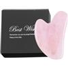 QZLSAYSL Gua Sha， Massaggiatore Viso，Tavola Di Gua Sha In Pura Giada Naturale - Per La Mascella, Sollevatore Del Viso, Per La Disintossicazione Del Corpo, Degli Occhi, Del Collo, Piccoli Regali (rosa pallido)