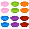 posionks 12 pezzi Stampo Crostata Silicone 10,5 cm Mini Pirottini Da Forno Riutilizzabili Torta Stampo Teglia Crostata Silicone Antiaderente Pirottini Silicone per Cottura Pane Torta Muffin