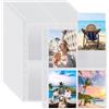 Anyingkai 100 Pcs Cartoline Buste Trasparenti Per Foto Tasche A4 con Maniche, 4 Scomparti