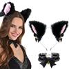 BYXG Orecchie da Gatto e Colletto, Orecchie di Peluche - per Capelli Neri Anime Cosplay Accessori Carnevale Compleanno Festival Festa Bambini Adulti, 2 pezzo