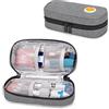 CURMIO Borsa da trasporto in Epipen isolata, borsa portatile per medicinali per 2 EpiPen, Auvi-Q, siringhe, fiale, spray nasale, casa e viaggio, Grigio